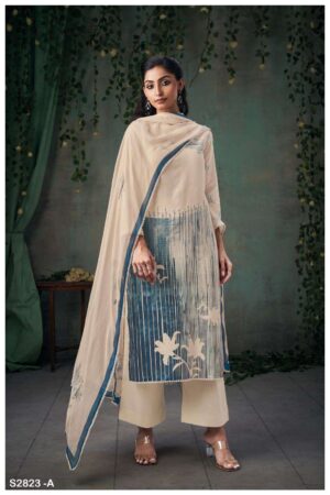 My Fashion Road Ganga Fashion Blessica Premium Cotton Linen Suit | S2823-A