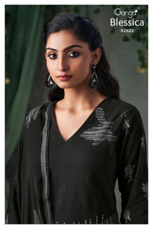 My Fashion Road Ganga Fashion Blessica Premium Cotton Linen Suit | S2823-B