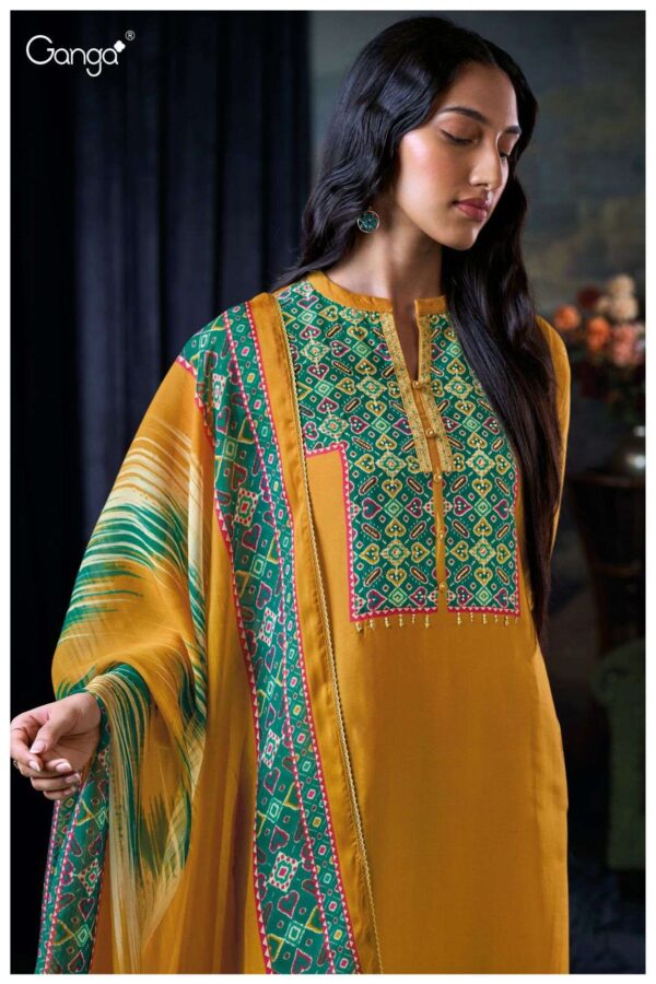 My Fashion Road Ganga Fashion Bozena Fancy Bemberg Silk Suit | S3047-B