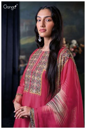 My Fashion Road Ganga Fashion Bozena Fancy Bemberg Silk Suit | S3047-A