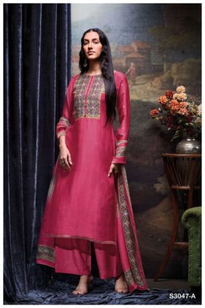 My Fashion Road Ganga Fashion Bozena Fancy Bemberg Silk Suit | S3047-A