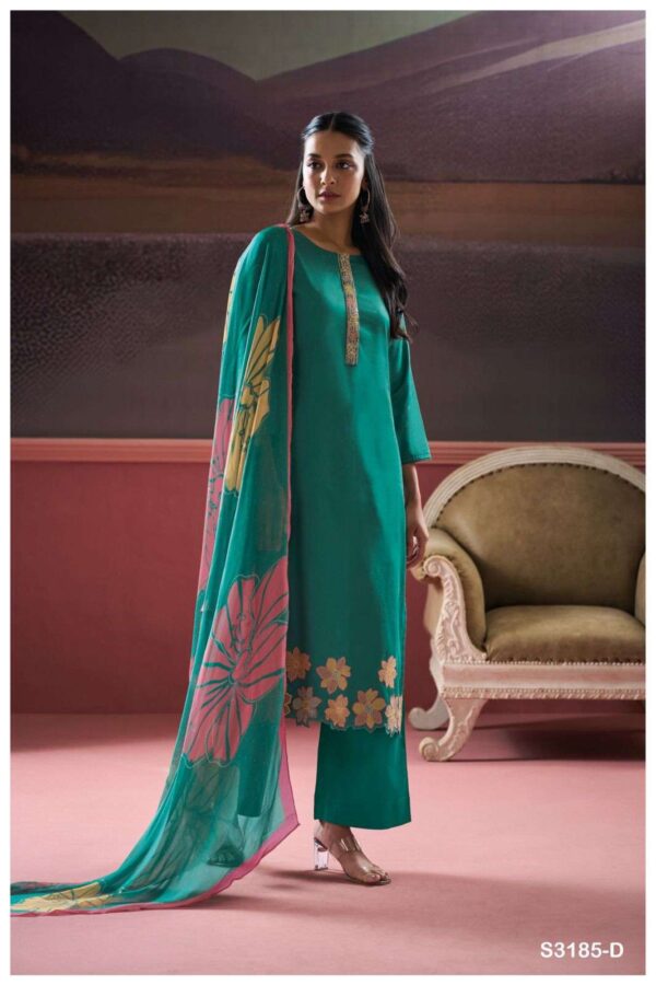 My Fashion Road Ganga Fashion Chelsie Premium Fancy Cotton Satin Suit | S3185-D