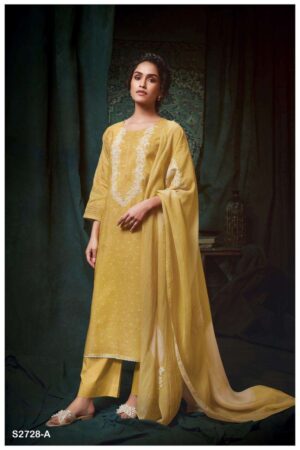 My Fashion Road Ganga Fashion Dviti Pure Linen Exclusive Suit | S2728-A