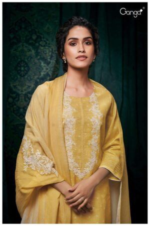 My Fashion Road Ganga Fashion Dviti Pure Linen Exclusive Suit | S2728-A