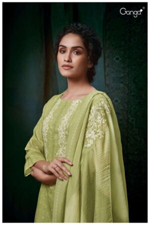 My Fashion Road Ganga Fashion Dviti Pure Linen Exclusive Suit | S2728-C