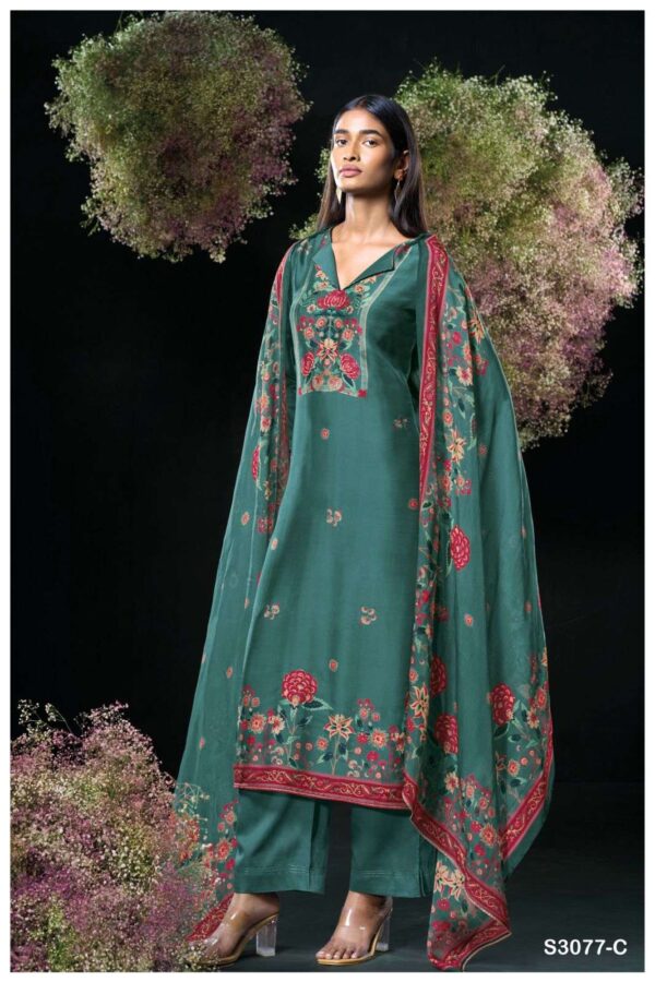 My Fashion Road Ganga Fashion Lavina Pure Bemberg Silk Exclusive Suit | S3077-C