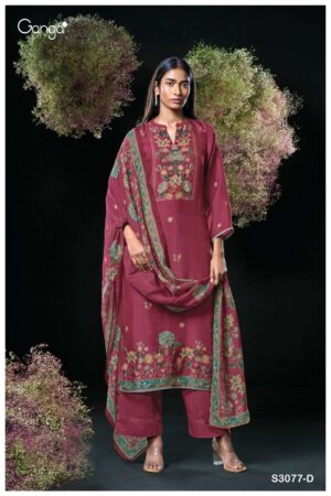 My Fashion Road Ganga Fashion Lavina Pure Bemberg Silk Exclusive Suit | S3077-D