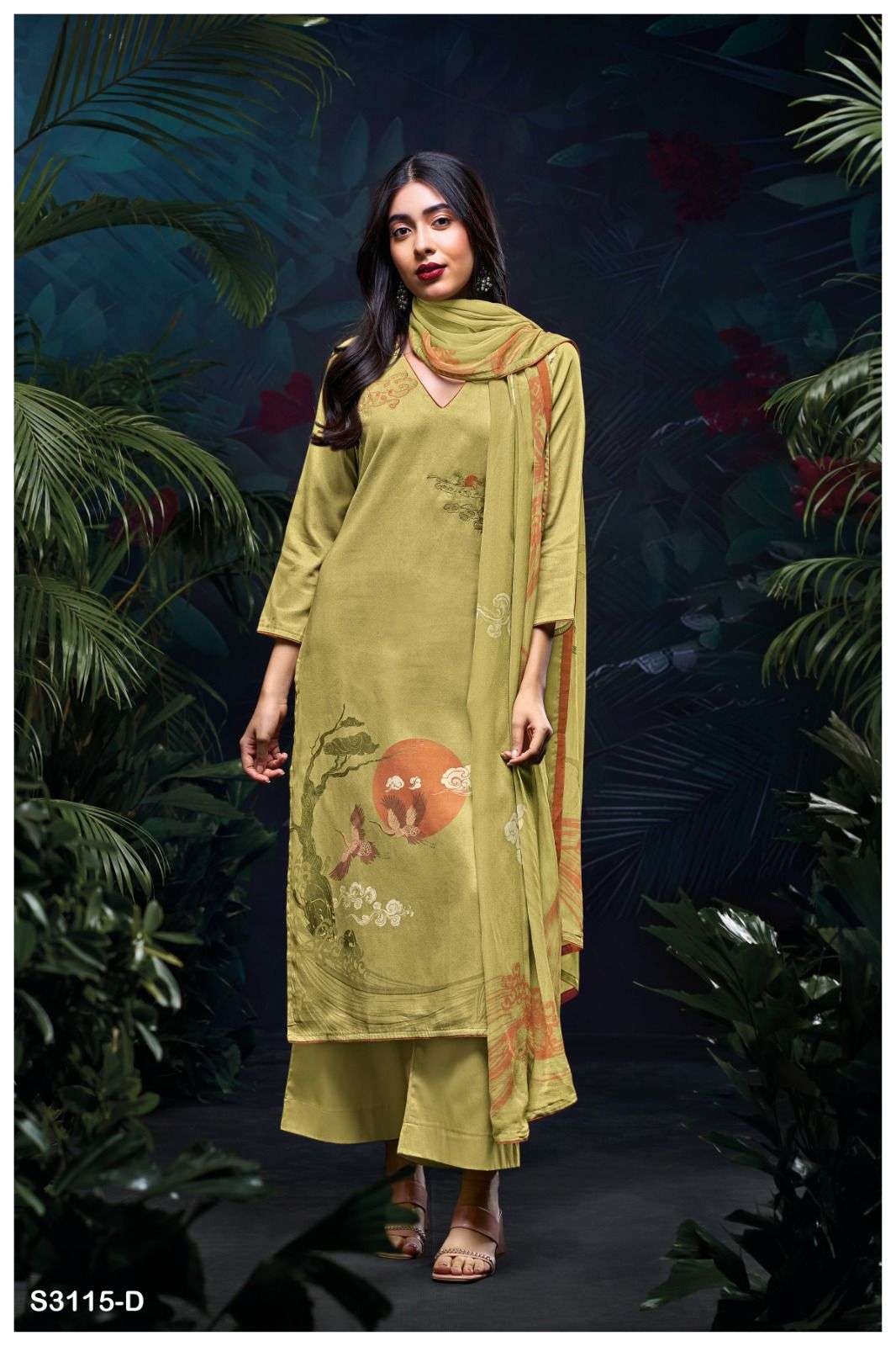 My Fashion Road Ganga Fashion Mehal Printed Satin Cotton Fancy Suit | S3115-D My Fashion Road Ganga Fashion Mehal Printed Satin Cotton Fancy Suit | S3115-D