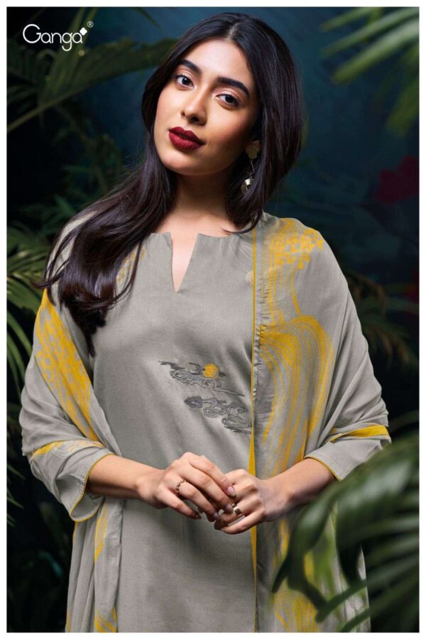 My Fashion Road Ganga Fashion Mehal Printed Satin Cotton Fancy Suit | S3115-B