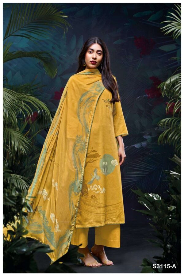 My Fashion Road Ganga Fashion Mehal Printed Satin Cotton Fancy Suit | S3115-A