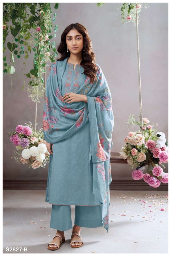 My Fashion Road Ganga Fashion Teuila Exclusive Cotton Ladies Suit | S2827-B