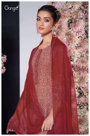 My Fashion Road Ganga Fashion Zakiyah Printed Cotton Fancy Suit | S2809-C