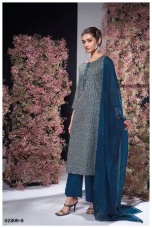 My Fashion Road Ganga Fashion Zakiyah Printed Cotton Fancy Suit | S2809-B