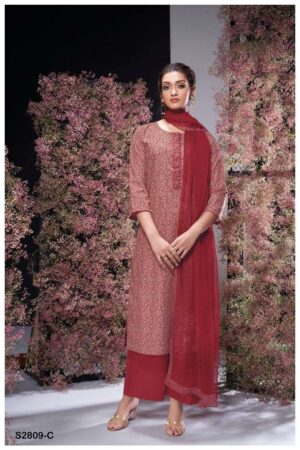 My Fashion Road Ganga Fashion Zakiyah Printed Cotton Fancy Suit | S2809-C