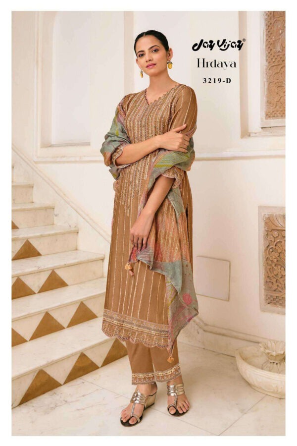 My Fashion Road Jay Vijay Hrdaya Exclusive Designer Muslin Suit | 3219-D