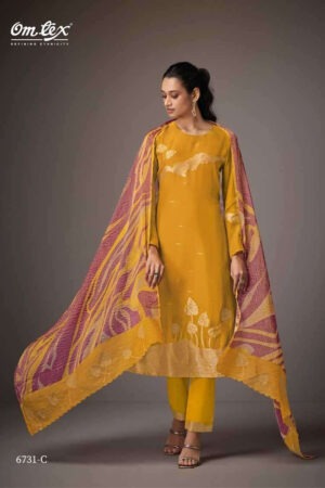 My Fashion Road Omtex Gulnaz Exclusive Fancy Organza Silk Ladies Suit | 6731-C
