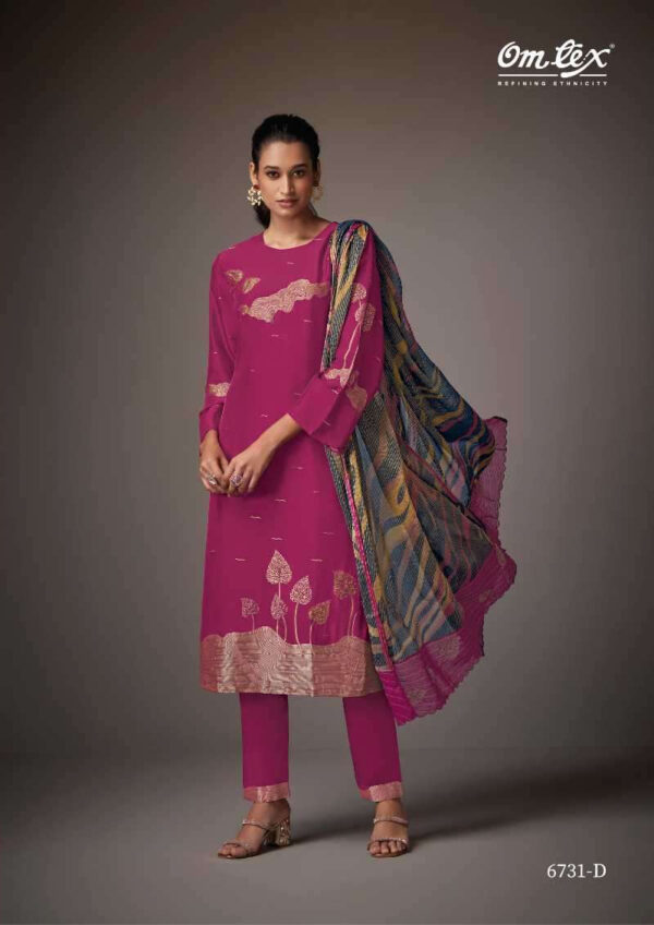 My Fashion Road Omtex Gulnaz Exclusive Fancy Organza Silk Ladies Suit | 6731-D
