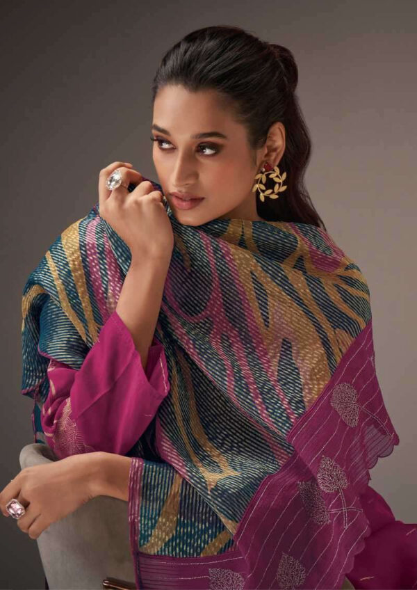 My Fashion Road Omtex Gulnaz Exclusive Fancy Organza Silk Ladies Suit | 6731-D