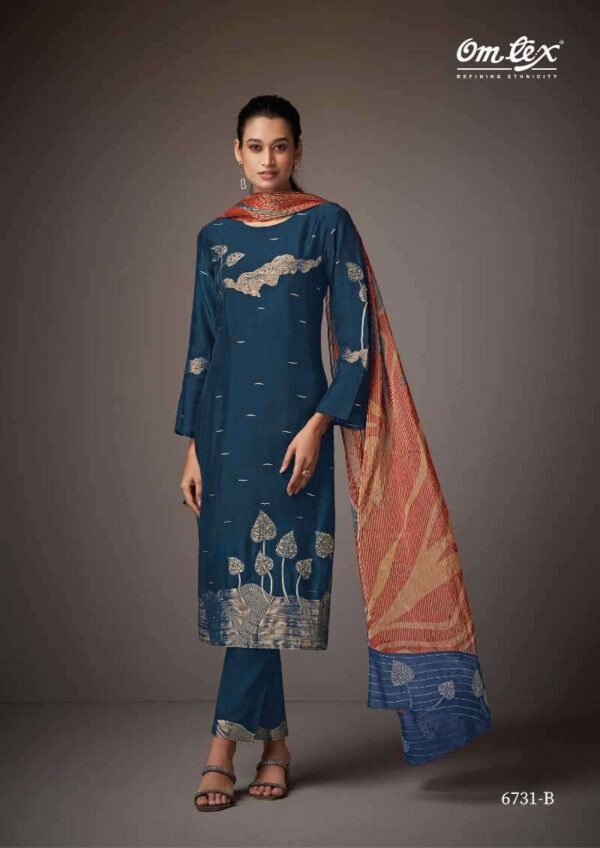My Fashion Road Omtex Gulnaz Exclusive Fancy Organza Silk Ladies Suit | 6731-B