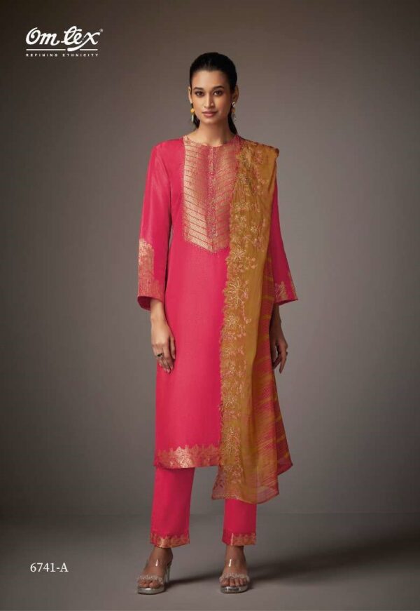 My Fashion Road Omtex Krezy Fancy Jacquard Silk Designer Suit | 6741-A