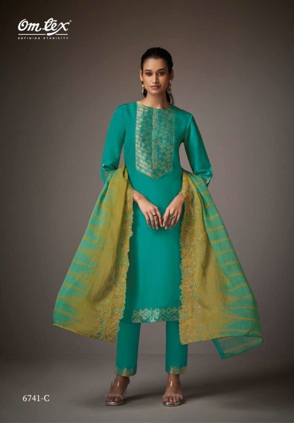 My Fashion Road Omtex Krezy Fancy Jacquard Silk Designer Suit | 6741-C