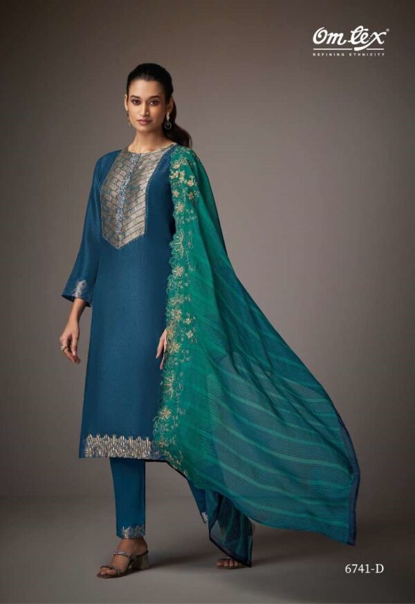 My Fashion Road Omtex Krezy Fancy Jacquard Silk Designer Suit | 6741-D