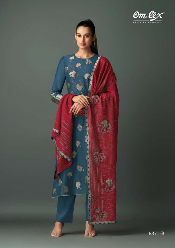 My Fashion Road Omtex Ruksana Exclusive Designer Muslin Ladies Suit | 6371-B