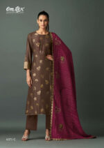 My Fashion Road Omtex Ruksana Exclusive Designer Muslin Ladies Suit | 6371-C