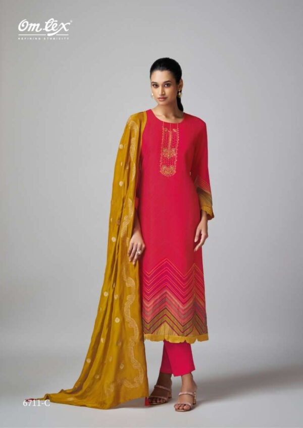 My Fashion Road Omtex Taruna Exclusive Designer Silk Ladies Suit | 6711-C