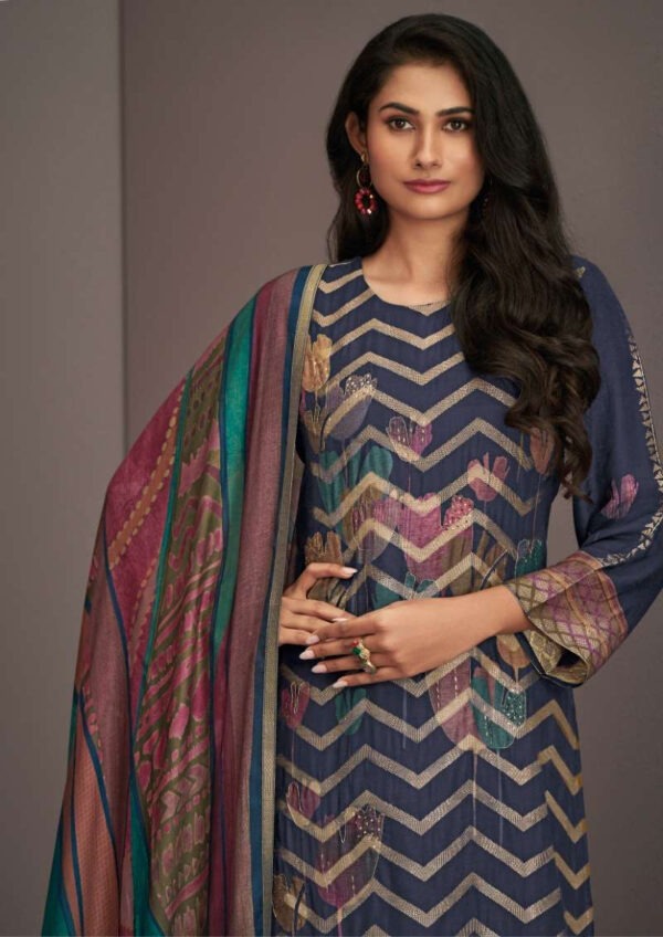 My Fashion Road Omtex Waniya Exclusive Fancy Maslin Jacquard Suit | 6561-B
