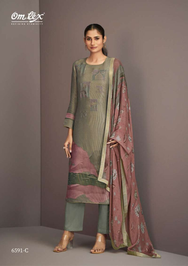 My Fashion Road Omtex Zareen Exclusive Muslin Jacquard Ladies Suit | 6591-C
