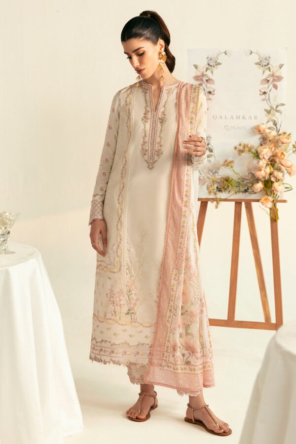 My Fashion Road Qalamkar QPrints Unstitched Printed Lawn Collection 2025 | 01A