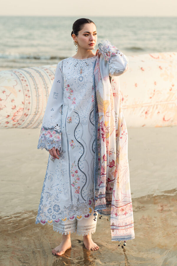 My Fashion Road Qalamkar Sahil Luxury Lawn Unstitched Collection 2025 | FK-02 ISABELLA