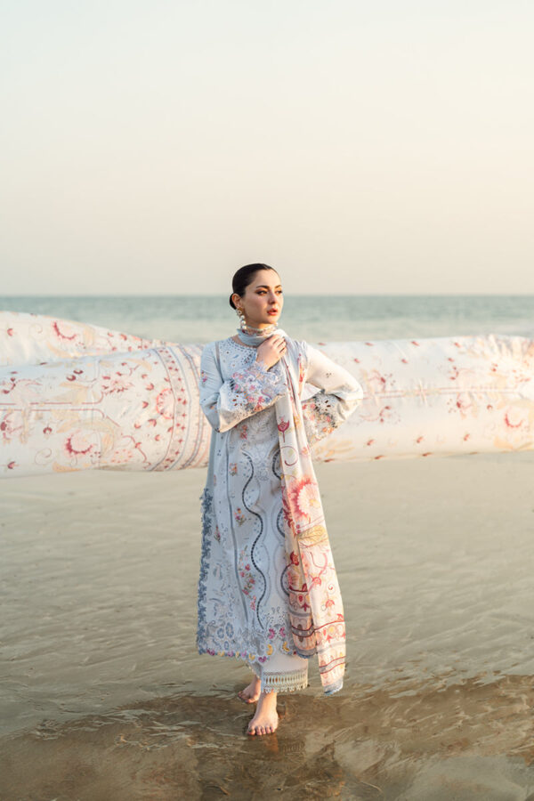 My Fashion Road Qalamkar Sahil Luxury Lawn Unstitched Collection 2025 | FK-02 ISABELLA