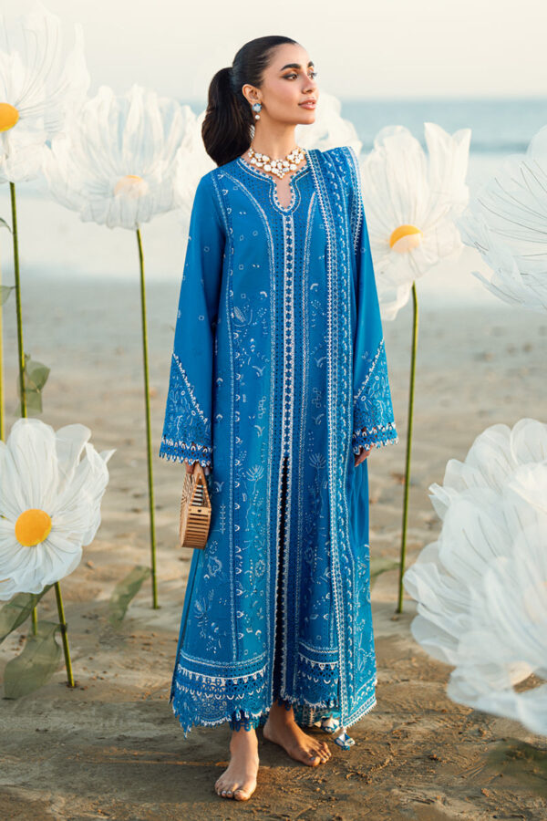 My Fashion Road Qalamkar Sahil Luxury Lawn Unstitched Collection 2025 | FK-03 VICTORIA