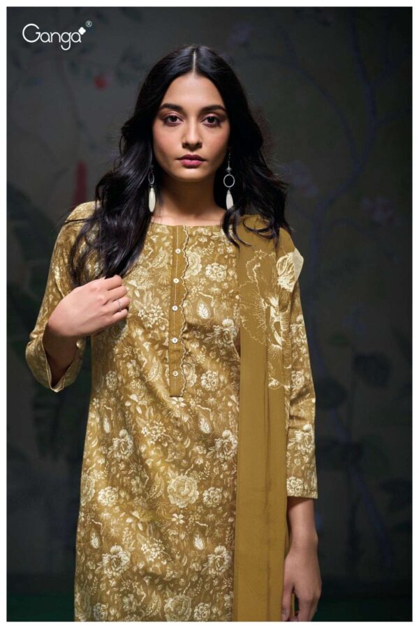 My Fashion Road Ganga Fashion Aariya Printed Cotton Satin Premium Suit | S3213 – B