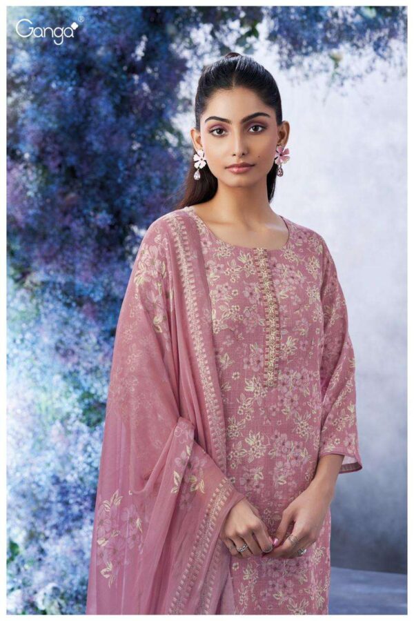 My Fashion Road Ganga Fashion Althea Printed Cotton Linen Suit | S2851 – A