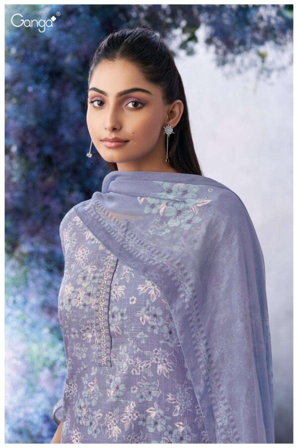 My Fashion Road Ganga Fashion Althea Printed Cotton Linen Suit | S2851 – B