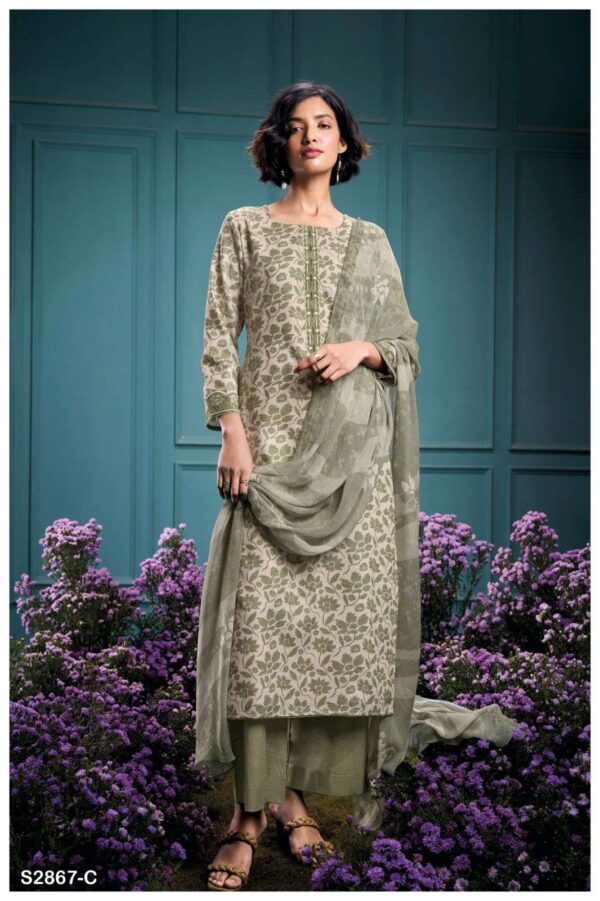 My Fashion Road Ganga Fashion Anila Premium Handloom Cotton Ganga Suit | S2867 – C