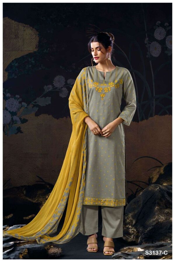 My Fashion Road Ganga Fashion Anliya Fancy Cotton Satin Ladies Suit | S3137-C