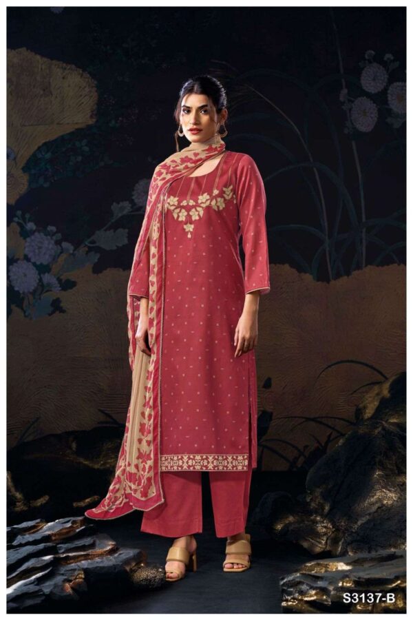 My Fashion Road Ganga Fashion Anliya Fancy Cotton Satin Ladies Suit | S3137-B