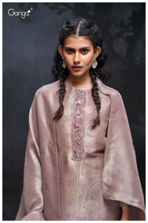 My Fashion Road Ganga Fashion Cailey Partywear Style Jacquard Silk Suit | S3258 – A