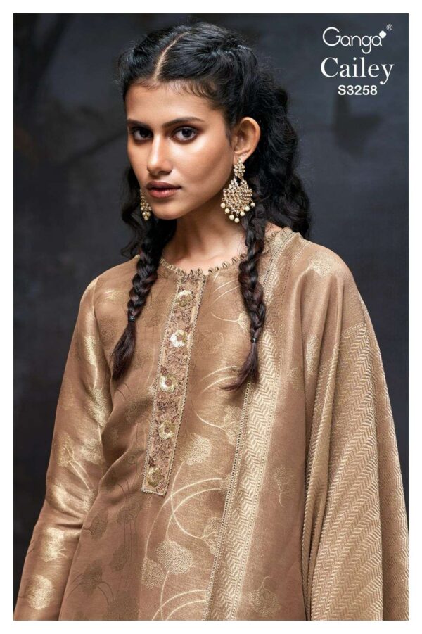 My Fashion Road Ganga Fashion Cailey Partywear Style Jacquard Silk Suit | S3258 – B