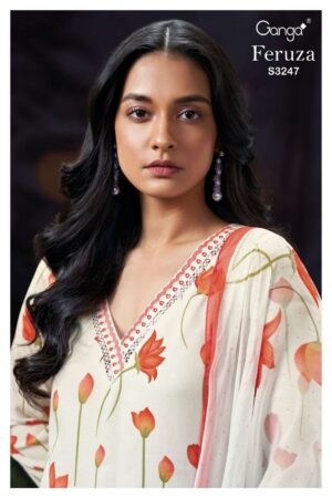 My Fashion Road Ganga Fashion Feruza Summer Collection Exclusive Suit | S3247 – B
