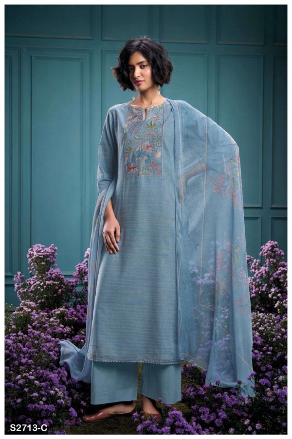 My Fashion Road Ganga Fashion Gisma Fancy Handloom Cotton Suit | S2713 – C