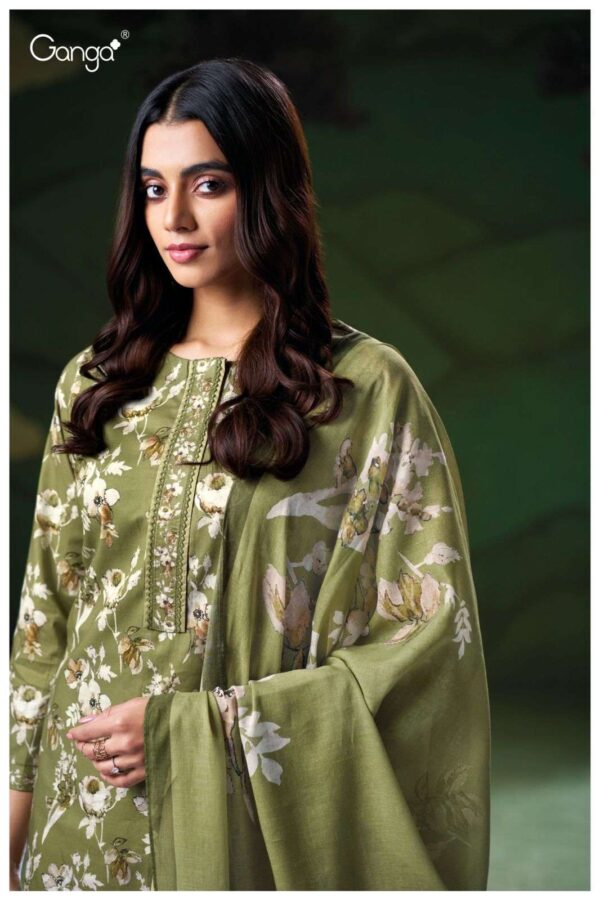 My Fashion Road Ganga Fashion Gunita Fancy Swarovski Work Cotton Suit | S3122 – A
