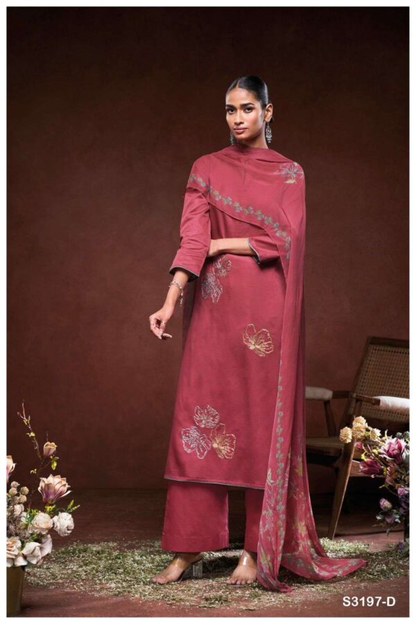 My Fashion Road Ganga Fashion Ilah Cotton Satin Premium Design Suit | S3197 – D