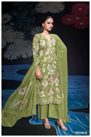 My Fashion Road Ganga Fashion Kadian Premium Cotton Ladies Suit  | S3246 – B
