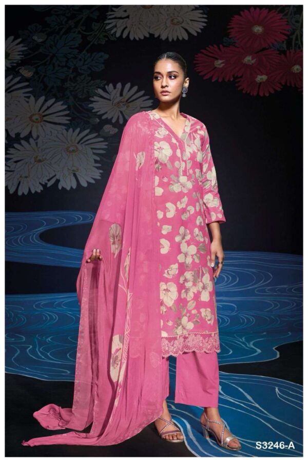 My Fashion Road Ganga Fashion Kadian Premium Cotton Ladies Suit  | S3246 – A