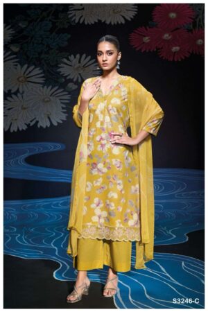 My Fashion Road Ganga Fashion Kadian Premium Cotton Ladies Suit  | S3246 – C